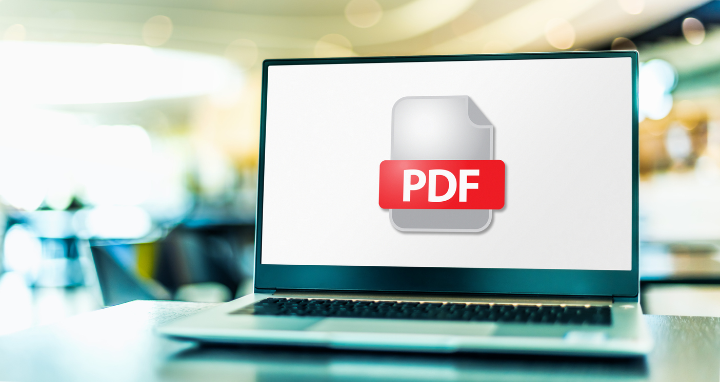 Laptop-computer-displaying-the-icon-of-PDF-file