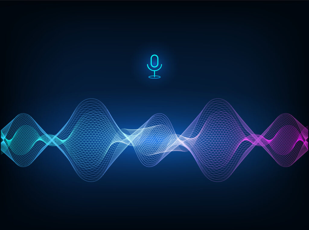Voice-assistant-concept-Vector-sound-wave-Microphone-voice-control-technology-voice-and-sound-recognition-Hi-tech-AI-assistant-voice-background-wave-flow-equalizer-Vector-illustration