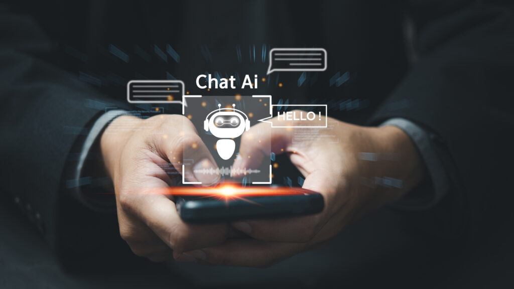 businessman-using-smart-phone-chatting-with-a-smart-AI-or-artificial-intelligence-Digital-technology-robot-information-concept