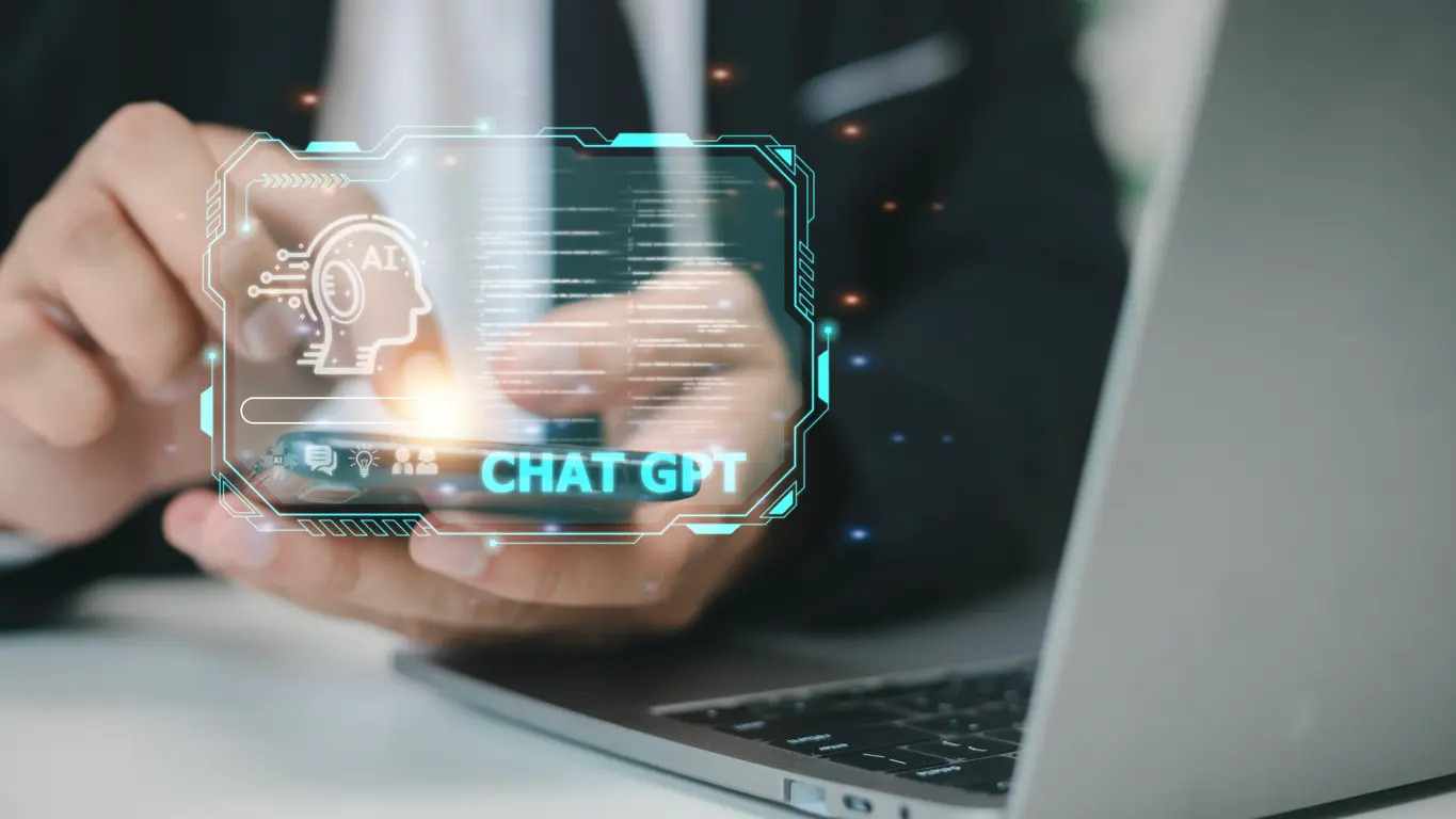 Chatbot-Chat-with-AI-Artificial-Intelligence-man-using-technology-smart-robot-AI-artificial-intelligence-by-enter-command-prompt-for-generates-something-Futuristic-technology-transformation