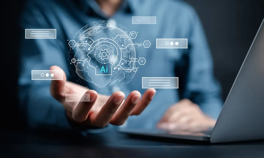 Businessman-using-chatbot-in-computer-smart-intelligence-Ai-Chat-with-AI-Artificial-Intelligence-developed-by-OpenAI-generate-Futuristic-technology-robot-in-online-system