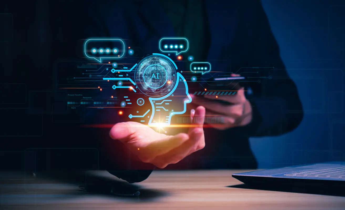 Businessman-holding-hologram-digital-chatbot-conversational-assistant-AI-Artificial-Intelligence-concept-chat-bot-application-digital-chatbot-on-virtual-screen