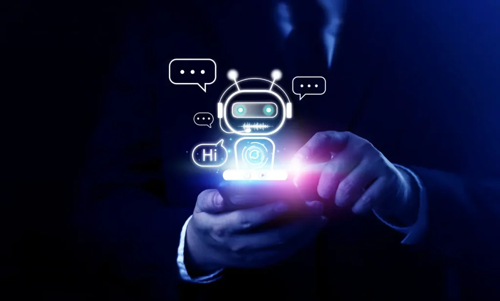 Digital-AI-chatbot-online-application-connects-to-network-on-smartphones-Concept-of-online-business-information-operations-support-assistant-for-chatting-and-providing-efficient-customer-service